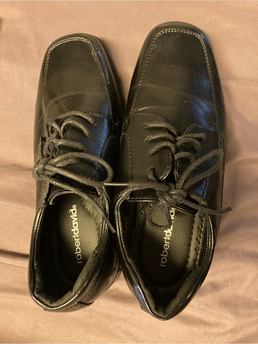 robertdavid® Kids Black Lace-Up Dress Shoes